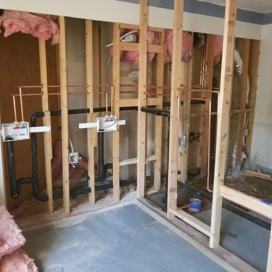 Copper pipe rough-in and plumbing installation in Coatesville